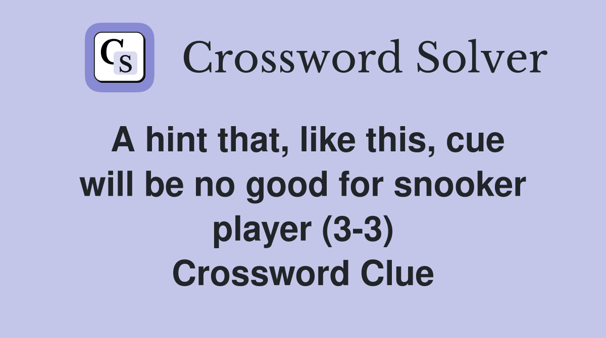 A hint that, like this, cue will be no good for snooker player (33